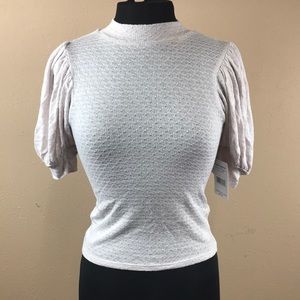 Free People Puff Sleeve Pullover Top Size S - Pink